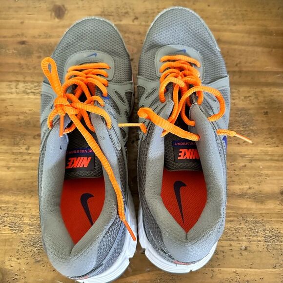 Nike Revolution 2 Running Shoes 554900-016 Orange / Gray Womens Sz 9.5 - Picture 6 of 8
